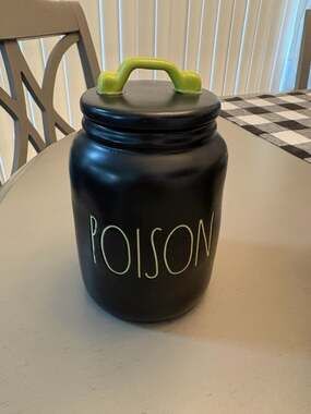 Rae Dunn Artisan Collection Poison Black Ceramic Canister